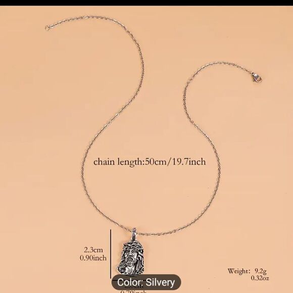 Men's jesus necklace Christ religious new e28 - Picture 2 of 3